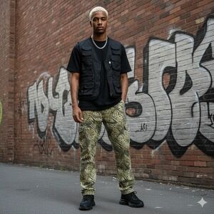 Parish Nation Men's Size 36 Safari Animal Print Cargo Pants